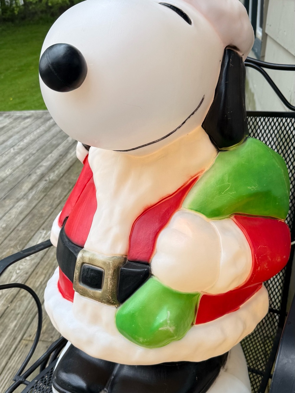 Vintage Snoopy Light Up Blow Mold Christmas Decoration Santa Claus 32” - Picture 12 of 16